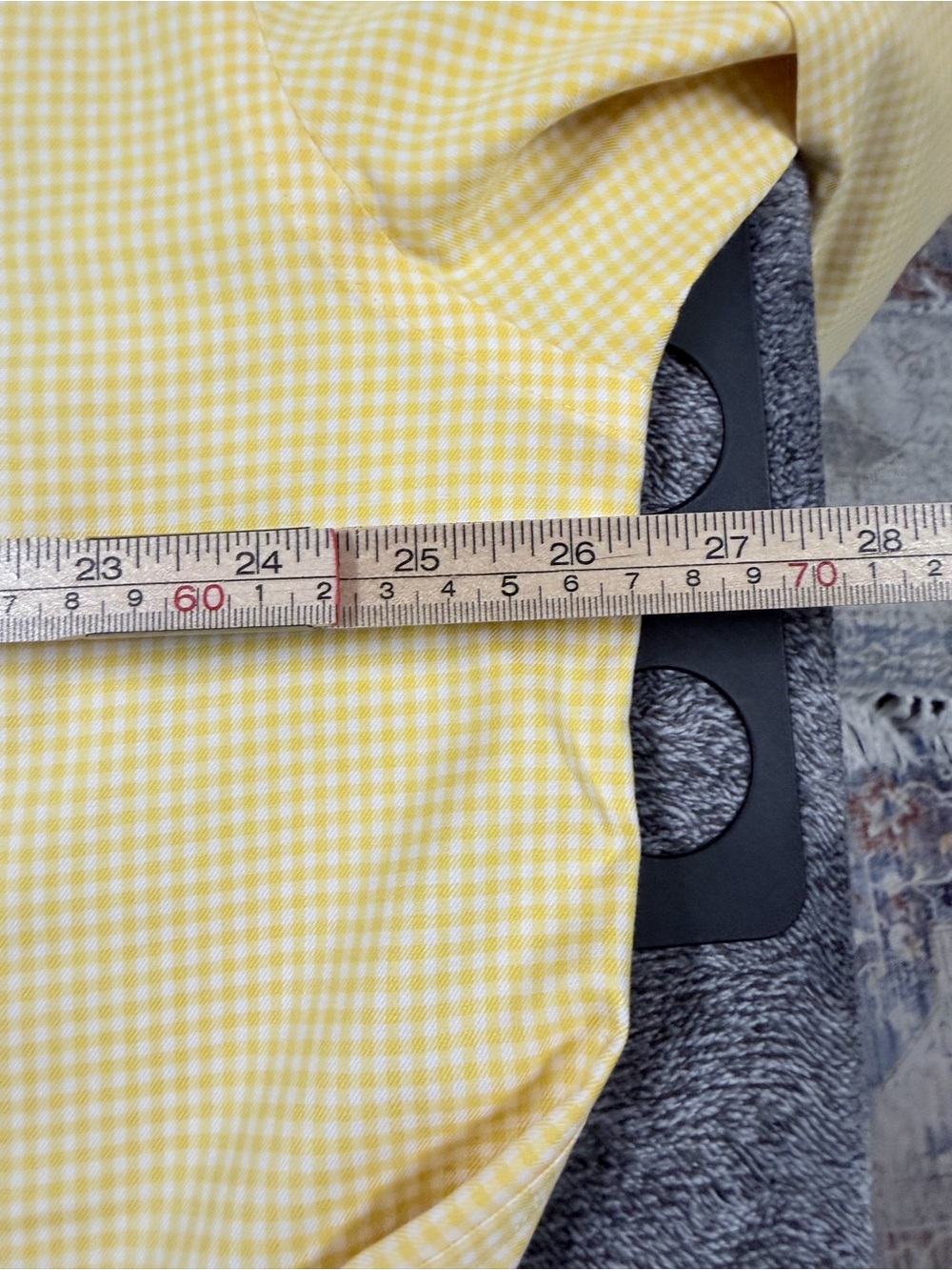 SKU 1298 Orvis Men's Yellow Gingham Button-Down Shirt - Classic Collar - Picture 4 of 4